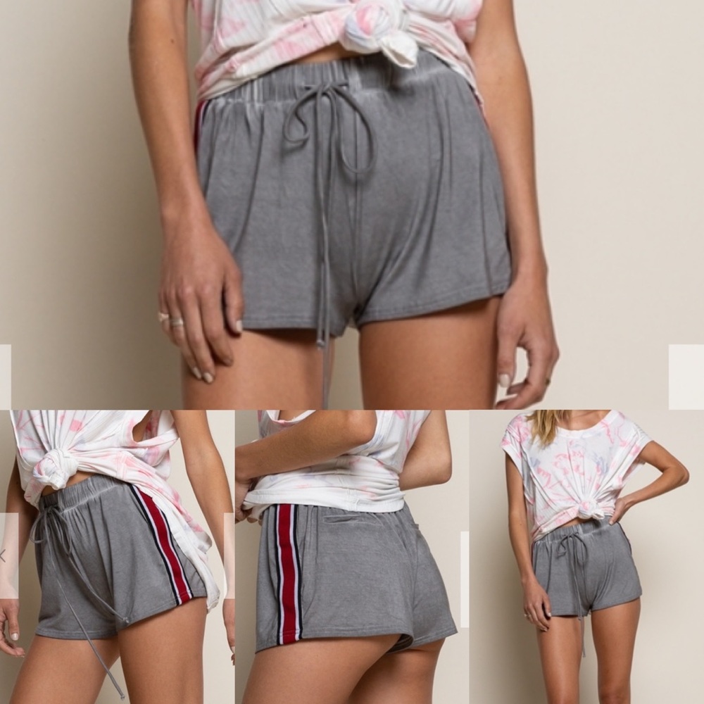 POL☀️Sporty Knit Shorts with Stripe